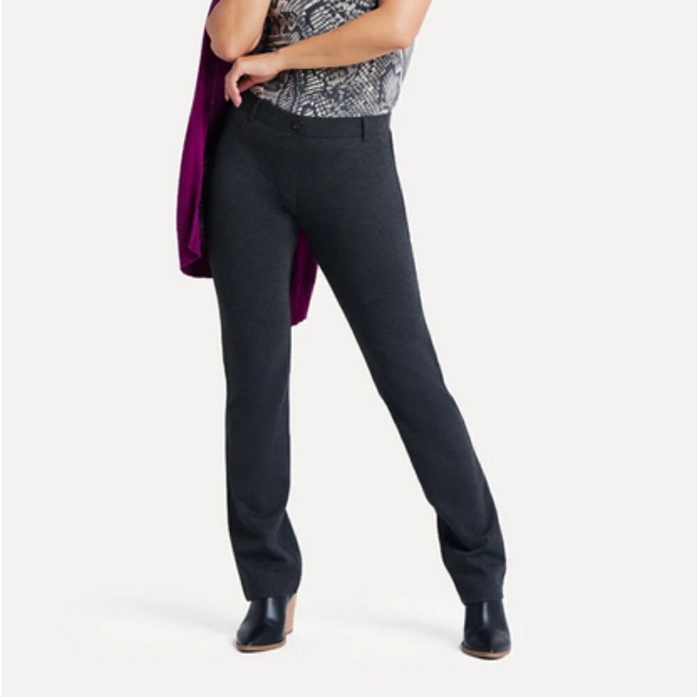 Betrabrand Women's Straight Leg Classic Fit Dress Pants Yoga Pant Charcoal sz Lg